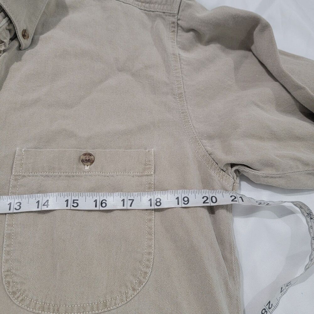 Vintage Mens Button Up Shirt Size Small Cotton Beige Dog Prints Labrador Outdoor - Picture 6 of 7
